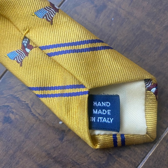 Ralph Lauren Silk Yellow Patterned Men's Tie - Picture 7 of 7